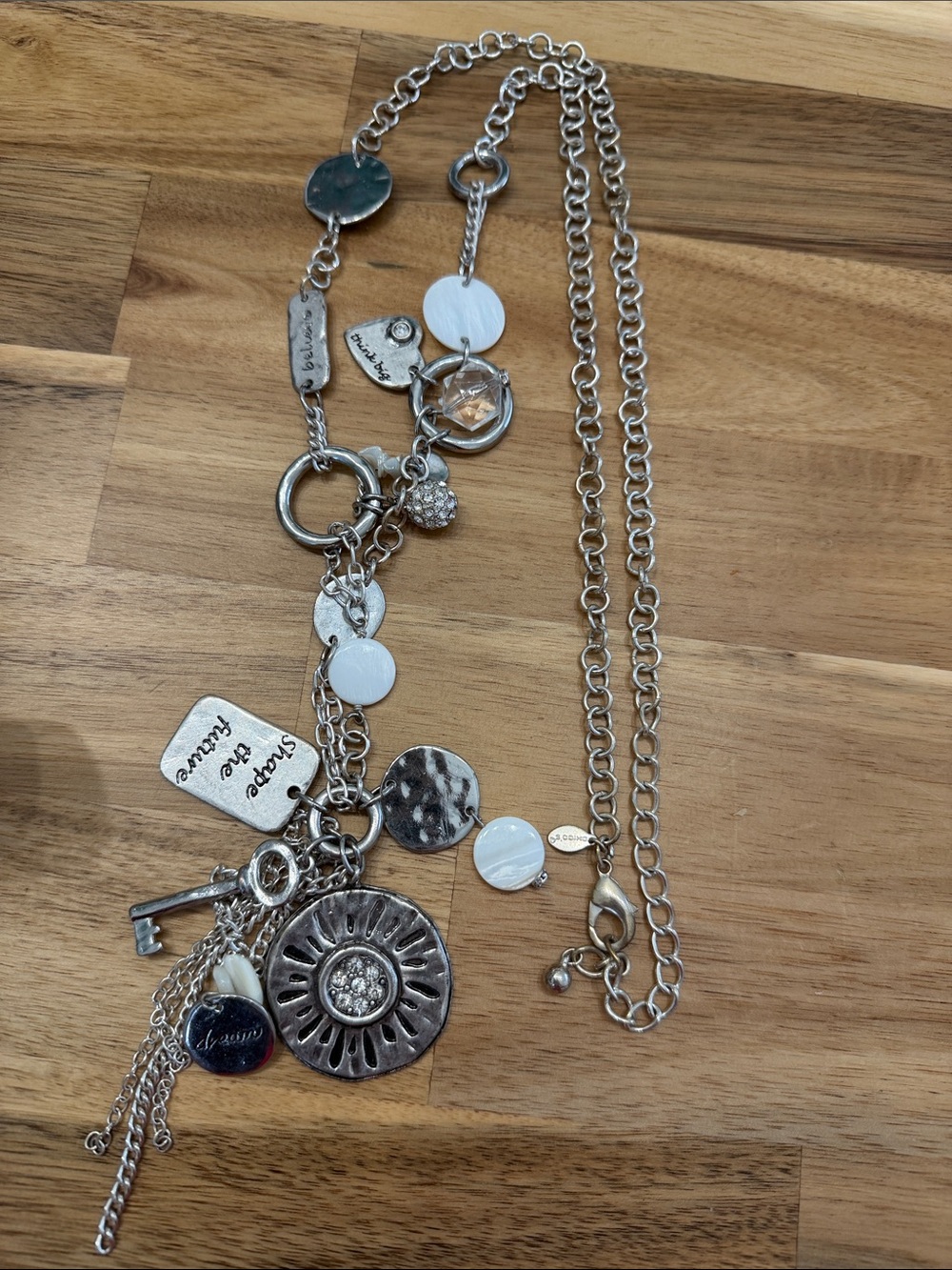 Chico's Silver Multi-Charm Layered Necklace